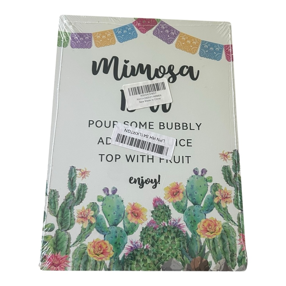 Mimosa Bar Sign‎ Cactus Decor Bubbly Fruit Party Decoration New